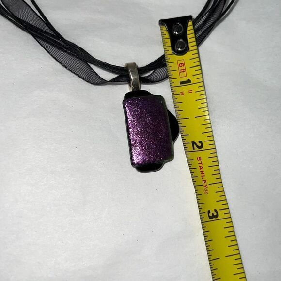 Custom Designed Vintage Abstract Vintage Necklace On An Adjustable Ribbon Cord - Picture 3 of 6